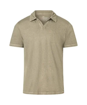 Timezone Cotton Linen Blend Poloshirt Light Khaki