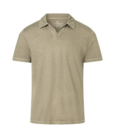 Timezone Cotton Linen Blend Poloshirt Light Khaki