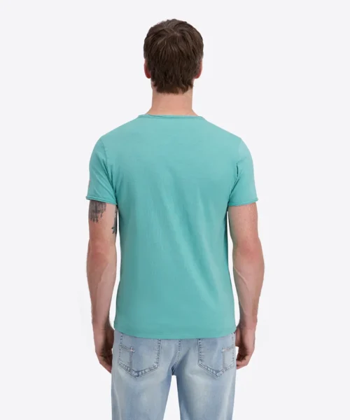 Timezone Cotton Ripped Basic T-Shirt Pool Green - Image 3