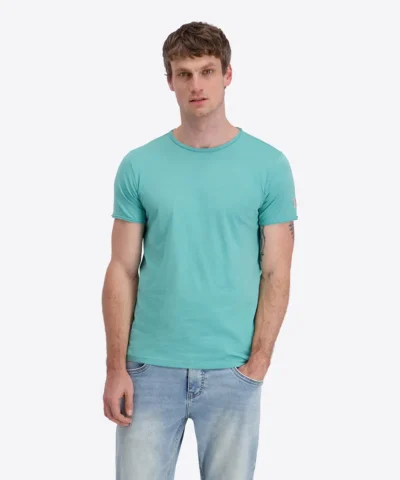 Timezone Cotton Ripped Basic T-Shirt Pool Green