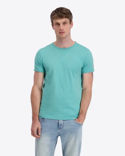Timezone Cotton Ripped Basic T-Shirt 20272.6233-50 Pool Green