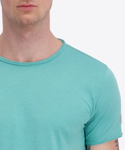Timezone Cotton Ripped Basic T-Shirt Pool Green image2