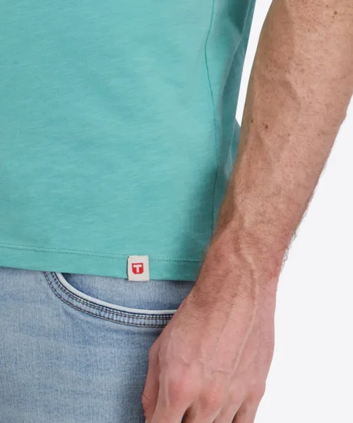 Timezone Cotton Ripped Basic T-Shirt Pool Green - Image 5