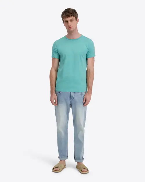 Alternative view of Timezone Cotton Ripped Basic T-Shirt 20272.6233-50 Pool Green