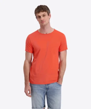 Timezone Cotton Ripped Basic T-Shirt Hot Coral