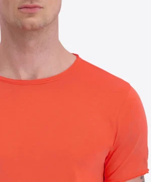 Timezone Cotton Ripped Basic T-Shirt Hot Coral image3