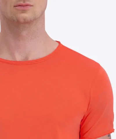 Timezone Cotton Ripped Basic T-Shirt Hot Coral image3