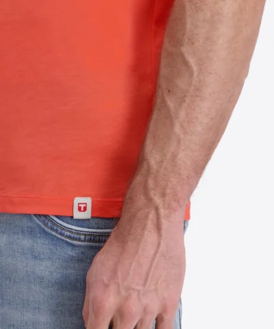Timezone Cotton Ripped Basic T-Shirt Hot Coral image4