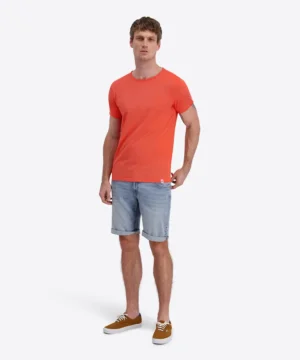 Alternative view of Timezone Cotton Ripped Basic T-Shirt Hot Coral
