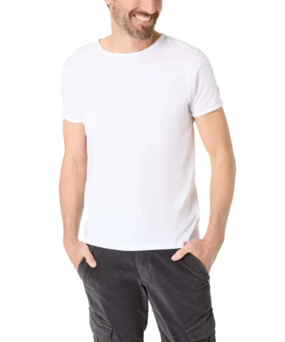 Timezone Cotton Ripped Basic T-Shirt Pure White