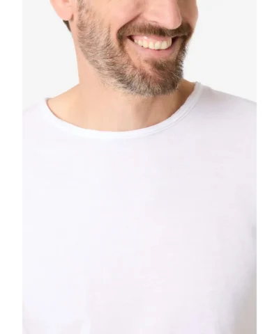 Alternative view of Timezone Cotton Ripped Basic T-Shirt Pure White