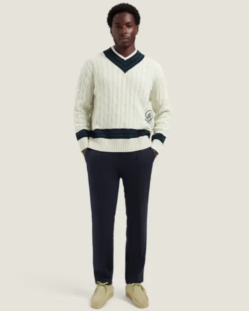 Alternative view of Dstrezzed  Lennox Knitwear V-neck 406062 Silver Birch