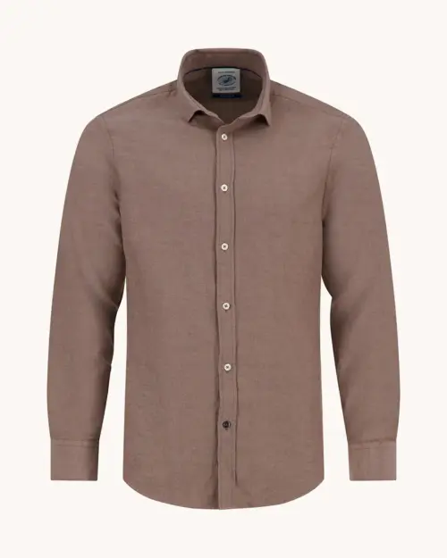 A Fish Named Fred Shirt brushed twill 34.022 Choc Brown