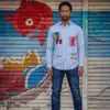 A fish named Fred Shirt Stripe 34.026 Light Blue - Image 2