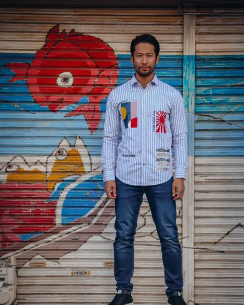 Alternative view of A fish named Fred Shirt Stripe 34.026 Light Blue