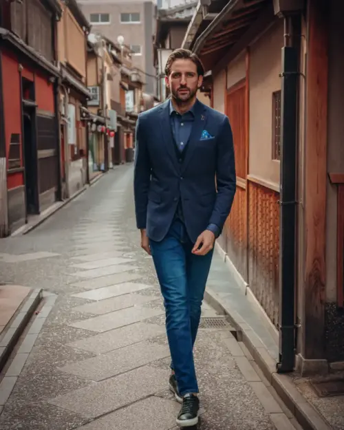 A fish named Fred Blazer Pique 34.101 Navy