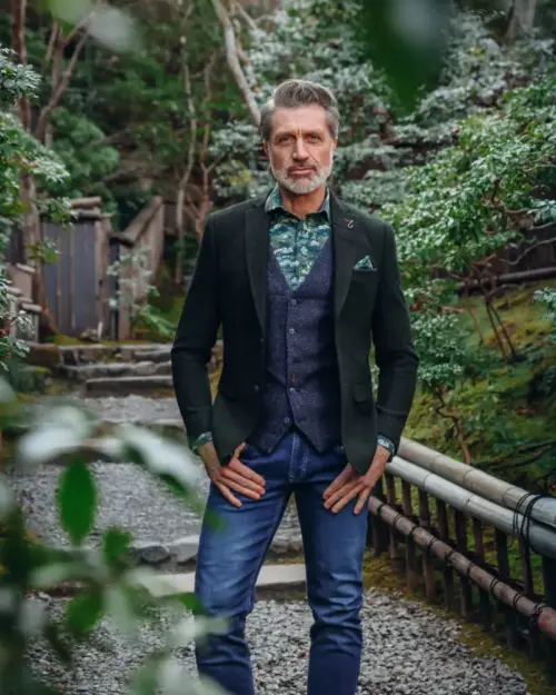 A Fish Named Fred Blazer Herringbone 34.108 Dark Green