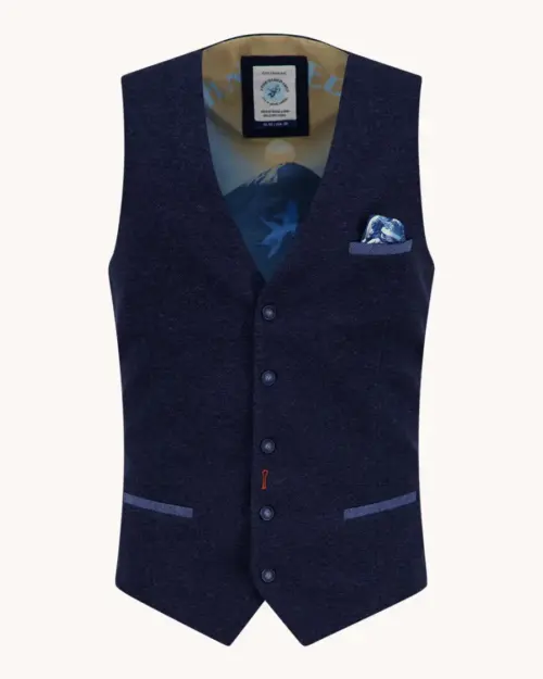 A fish named Fred Waistcoat Pique 34.131 Navy