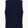 A fish named Fred Waistcoat Pique 34.131 Navy - Image 2