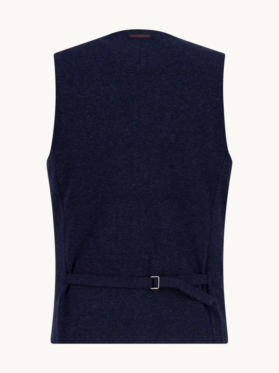 A fish named Fred Waistcoat Pique 34.131 Navy - Image 2