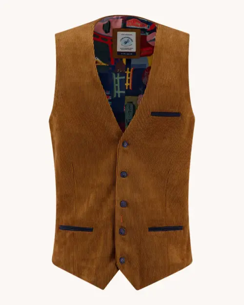 A fish named Fred Waistcoat Rib 34.134 Cognac
