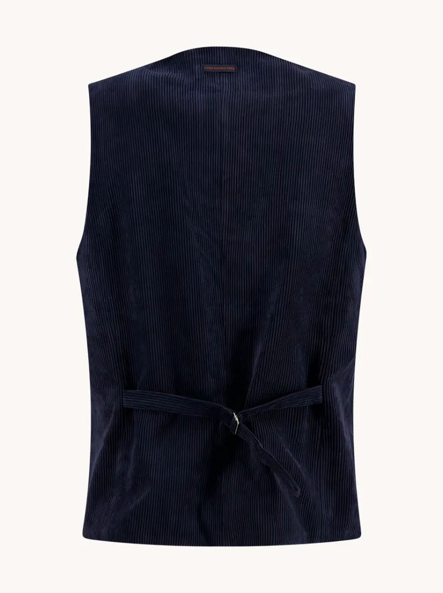 A fish named Fred Waistcoat Rib 34.134 Navy - Image 3