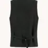 A fish named Fred  Men’s Waistcoat Herringbone 34.138 Dark Green - Image 2