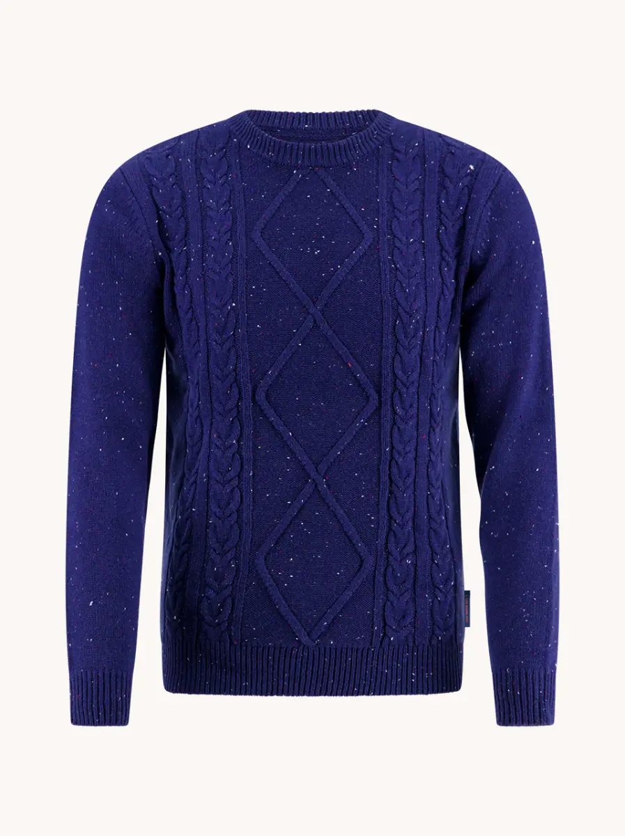 A fish named Fred Pullover Cable 34.501 Night Sky Blue
