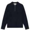 Dstrezzed Zac Polo Oversized Knitwear 406072 Navy Melange - Image 3