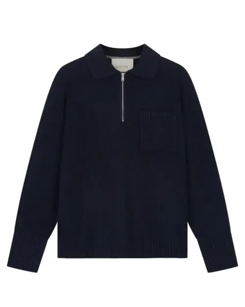 Alternative view of Dstrezzed Zac Polo Oversized Knitwear 406072 Navy Melange