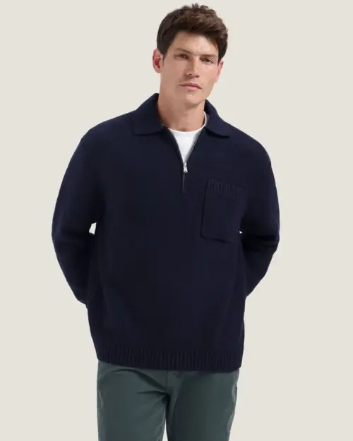 Dstrezzed Zac Polo Oversized Knitwear 406072 Navy Melange