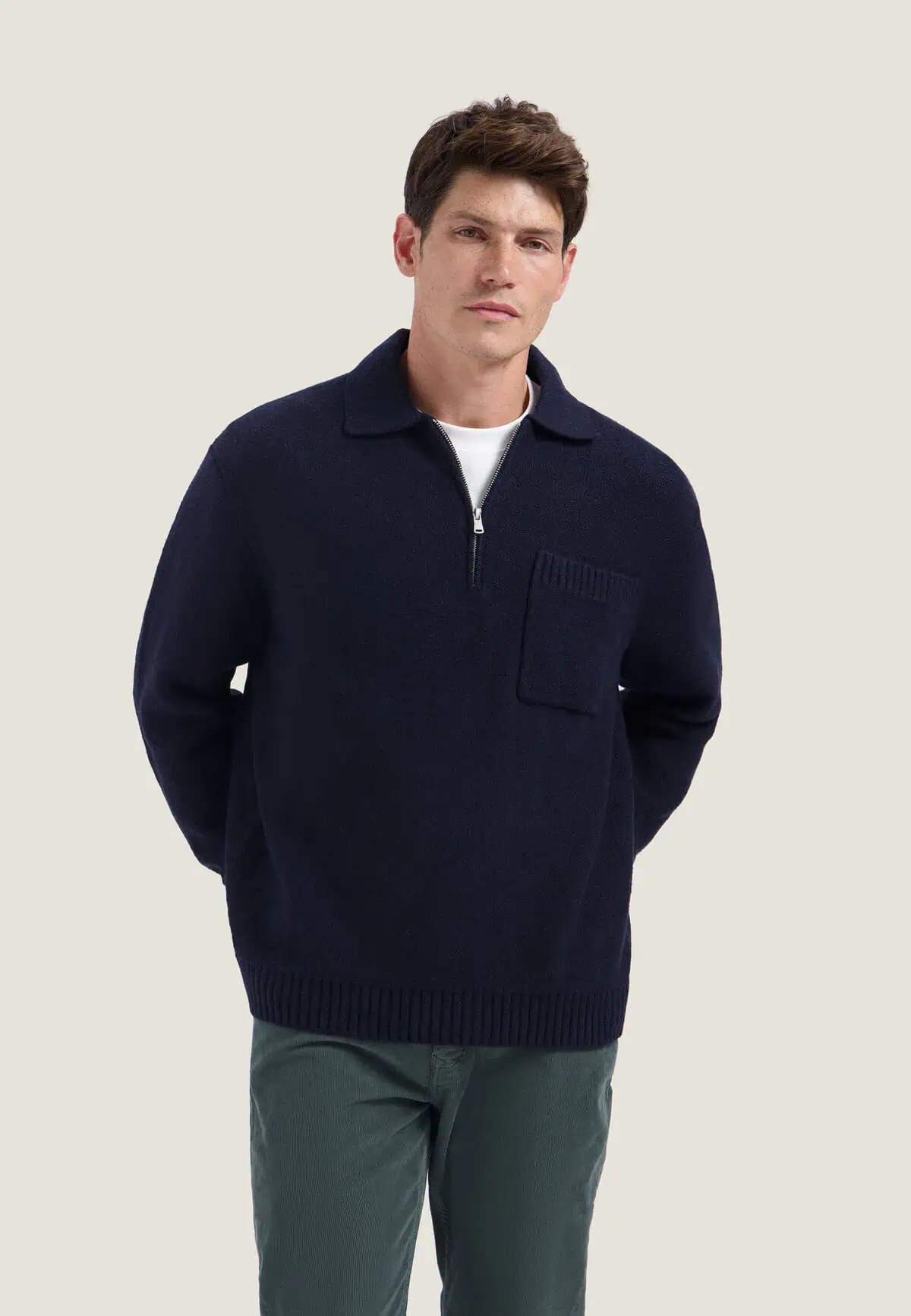Dstrezzed Zac Polo Oversized Knitwear 406072 Navy Melange