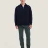Dstrezzed Zac Polo Oversized Knitwear 406072 Navy Melange - Image 3
