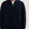 Dstrezzed Zac Polo Oversized Knitwear 406072 Navy Melange - Image 5