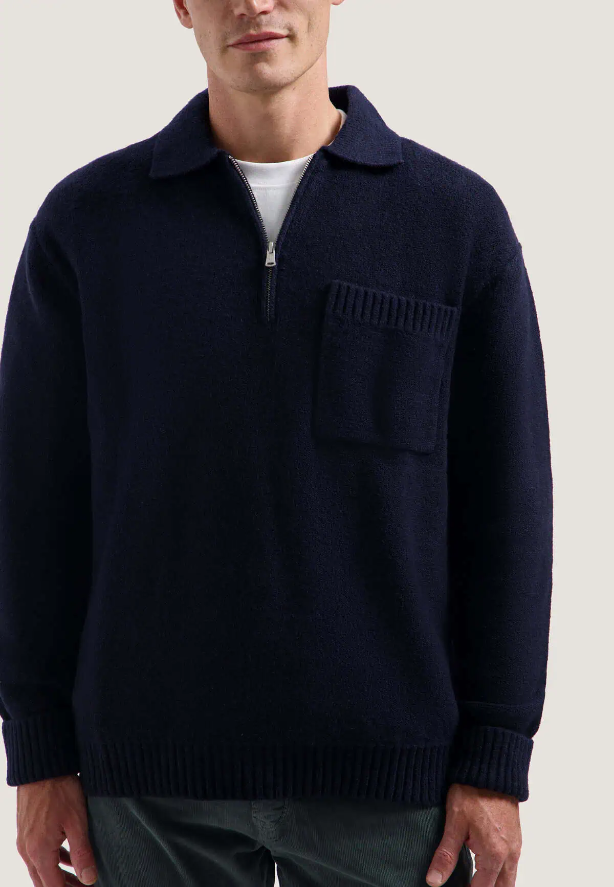 Dstrezzed Zac Polo Oversized Knitwear 406072 Navy Melange - Image 5
