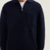 Dstrezzed Zac Polo Oversized Knitwear 406072 Navy Melange - Image 5